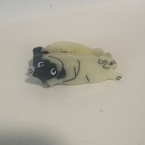 Playful Pug Small Hair Clip